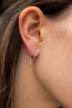 Load image into Gallery viewer, 14K Yellow Gold Diamond Spear Huggies
