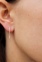 Load image into Gallery viewer, 14K Yellow Gold Diamond Spear Huggies
