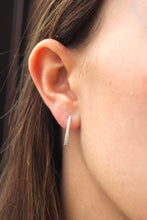 Load image into Gallery viewer, 14K Gold and Diamond Oval Hoop Earrings
