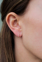 Load image into Gallery viewer, 14K Gold Diamond Oval Huggies
