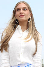 Load image into Gallery viewer, 14K Yellow Gold Pearl Hoop Earrings
