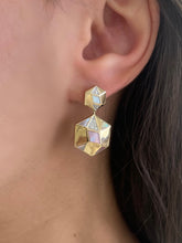 Load image into Gallery viewer, 14k Yellow Gold Mother of Pearl and Diamond Drop Earring
