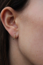 Load image into Gallery viewer, 14K Yellow Gold 11mm Beaded Huggies
