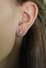 Load image into Gallery viewer, 14K Yellow Gold Rainbow Enamel Flower Kids Screwback Studs
