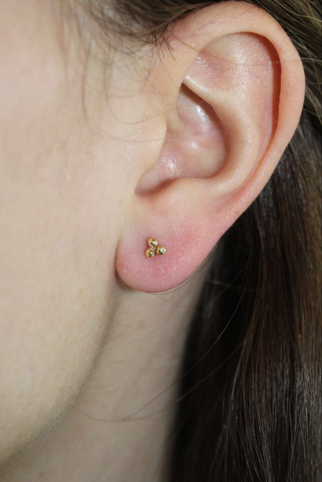 14K Yellow Gold Cluster Kids Screwback Studs