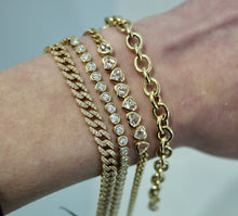 Load image into Gallery viewer, 14K Gold 1ct Diamond Bezel Tennis Bracelet
