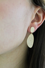 Load image into Gallery viewer, 14K Yellow Gold Diamond Drop Earrings
