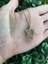Load image into Gallery viewer, 14K Yellow Gold Diamond Large Star of David Charm

