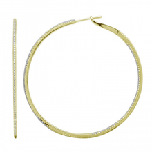 Load image into Gallery viewer, 14K Gold and Diamond Circle Shape Hoops
