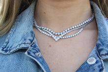 Load image into Gallery viewer, 14K White Gold 6ct Paperclip Chain Tennis Necklace
