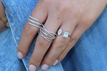 Load image into Gallery viewer, 14K Gold Emerald and Teardrop Cut Diamond Ring
