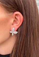 Load image into Gallery viewer, 14K White Gold Diamond Large Butterfly Studs
