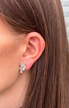 Load image into Gallery viewer, 14K White Gold Multi-Baguette Diamond Stud Earrings
