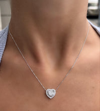 Load image into Gallery viewer, 14K Gold Baguette Diamond Heart Pendant Necklace
