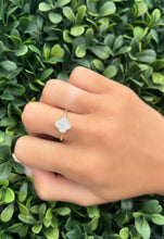Load image into Gallery viewer, 14K Yellow Gold Diamond Small Clover Ring
