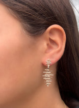 Load image into Gallery viewer, 14K Yellow Gold and Diamond Hanging Fan Earrings

