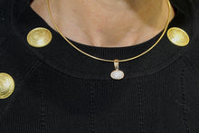 Load image into Gallery viewer, 14K Yellow Gold Omega Chain 2ct Lab Grown Charm Necklace
