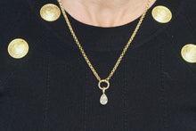 Load image into Gallery viewer, 14K Yellow Gold Rolo Chain Necklace with Charm Hinge
