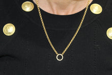 Load image into Gallery viewer, 14K Yellow Gold Rolo Chain Necklace with Charm Hinge
