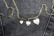 Load image into Gallery viewer, 14K Yellow Gold Diamond Mother of Pearl Large Heart Charm
