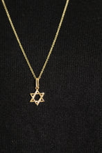 Load image into Gallery viewer, 14K Gold Half Diamond Star of David Charm
