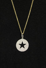 Load image into Gallery viewer, 14K Gold Diamond Circle with Star Cut-out Charm
