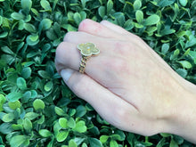 Load image into Gallery viewer, 14K Yellow Gold Diamond Clover Ring
