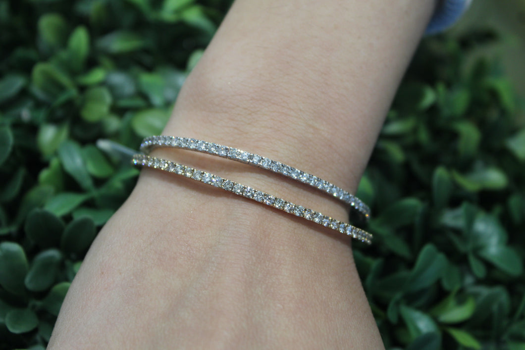 14K Gold Diamond Flexible 3ct Tennis Bangle