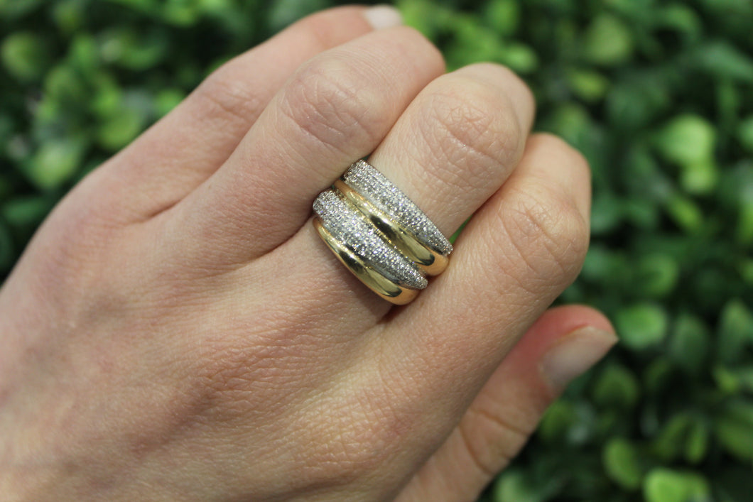 14K Yellow and White Gold Diamond Ring