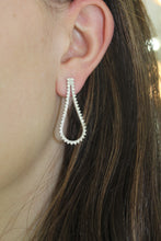 Load image into Gallery viewer, 14K White Gold Diamond Teardrop Tennis Earrings
