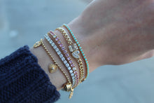 Load image into Gallery viewer, 14k Yellow Gold Chain Link &amp; Turquoise Bracelet
