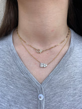 Load image into Gallery viewer, 14K Gold 17 inch Diamond Clasp Necklace

