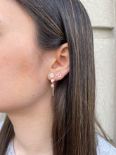 Load image into Gallery viewer, 14K Gold and Diamond Chevron Studs

