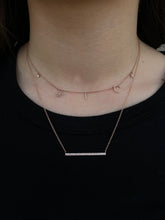 Load image into Gallery viewer, 14K Gold Double Diamond Bar Necklace
