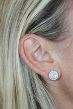 Load image into Gallery viewer, 14K White Gold Diamond Studs with Halo
