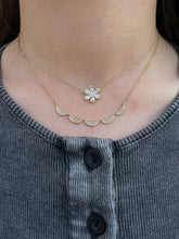 Load image into Gallery viewer, 14K Gold Baguette Diamond Medium Flower Necklace
