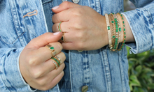 Load image into Gallery viewer, 14K Yellow Gold Diamond and Emerald Baguette Wrap Ring

