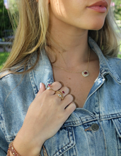 Load image into Gallery viewer, 14K Yellow Gold and Ruby Diamond Pendant Necklace
