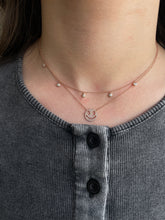 Load image into Gallery viewer, 14K Gold Bezel Charms Diamond Necklace
