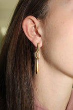 Load image into Gallery viewer, 14K Yellow Gold Diamond Link Drop Earrings
