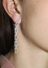 Load image into Gallery viewer, 14K White Gold Diamond Link Drop Earrings
