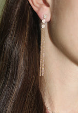 Load image into Gallery viewer, 14K Yellow Gold Diamond Hanging Fringe Earrings
