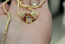 Load image into Gallery viewer, 14K Yellow Gold Diamond Heart Box Rondelle Charm
