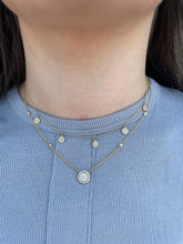 Load image into Gallery viewer, 14K Gold Diamond Bezel Circle Necklace
