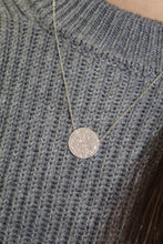 Load image into Gallery viewer, 14K White Gold Diamond Disc Necklace
