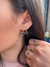 Load image into Gallery viewer, 14K Gold Lapis Open Heart and Diamond Ring
