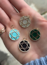 Load image into Gallery viewer, 14K Yellow Gold Black Star of David Charm

