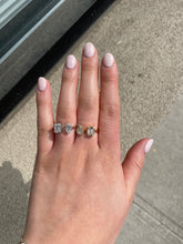 Load image into Gallery viewer, 14K Gold Emerald and Teardrop Cut Diamond Ring
