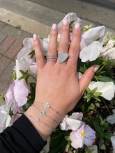 Load image into Gallery viewer, 14K Gold Diamond Camellia and Bezel Bracelet

