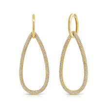 Load image into Gallery viewer, 14K Yellow Gold Diamond Pear Earrings
